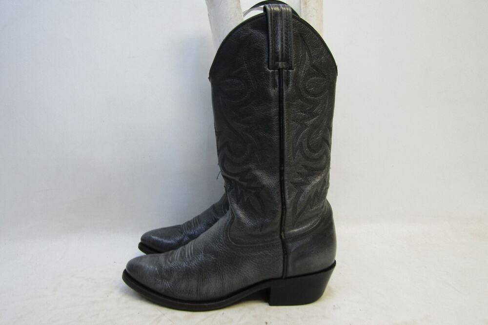 Ben Miller Womens Size 7 B Gray Leather Cowboy Western Boots